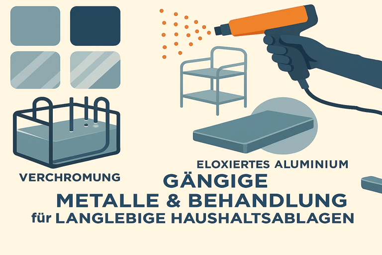 Materialien zählen: Wie Metallarten und Oberflächenbehandlungen Ihre Badezimmer- und Küchen-Aufbewahrungsregale beeinflussen