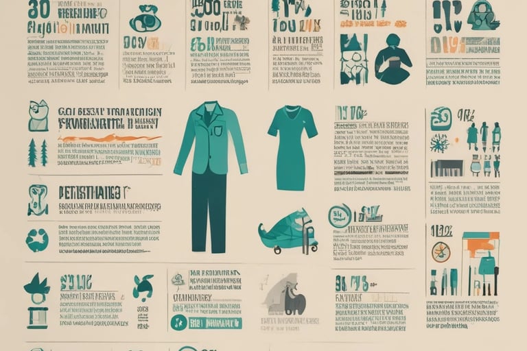 Infographics highlighting the environmental impact of fast fashion.