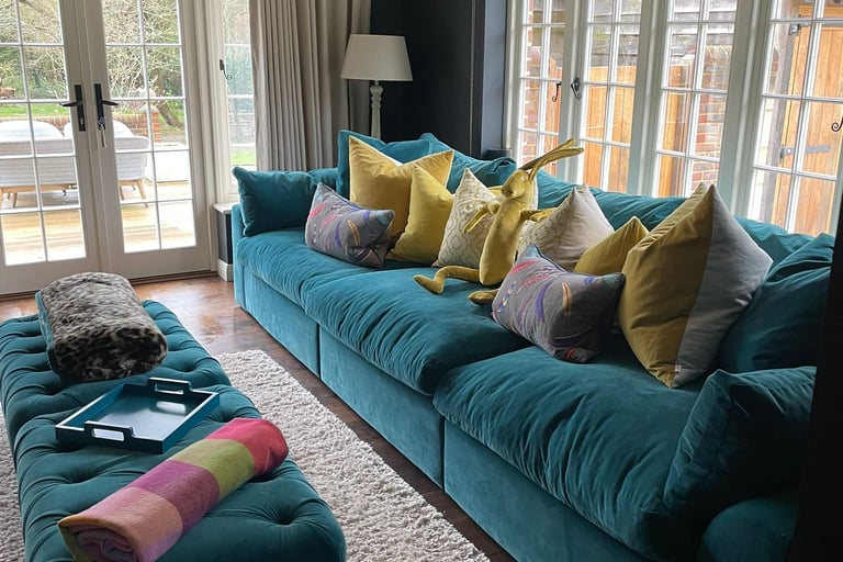Clean Living Room - Teal sofa