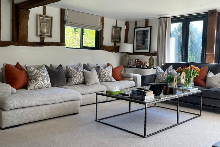 Clean Living Room - Beige Sofa