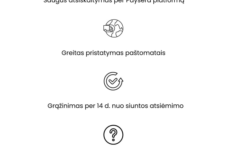 saugus atsiskaitymas, greitas pristatymas, grazinimas per keturiolika dienu lalande.lt parduotuveje