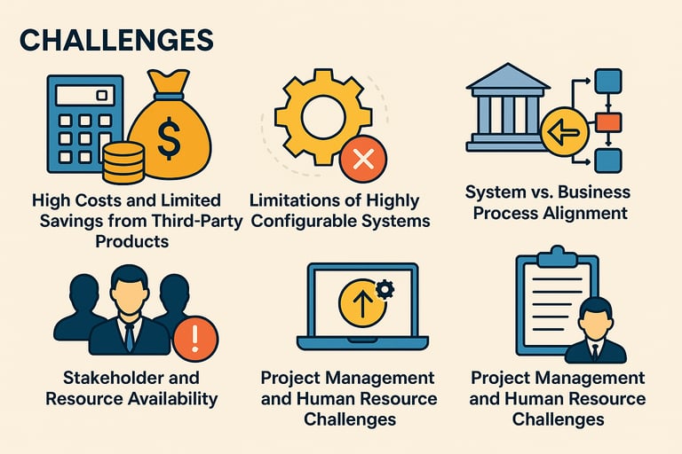 decorative: an image summarising SRS Challenges represented as icons