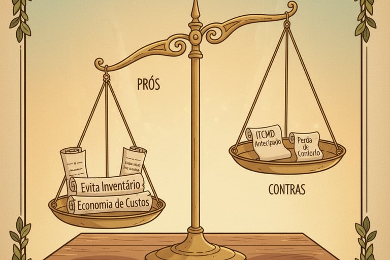 imagem: Uma balança a pesar Prós e Contras