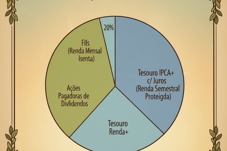 gráfico de pizza a mostrar a composição ideal da carteira