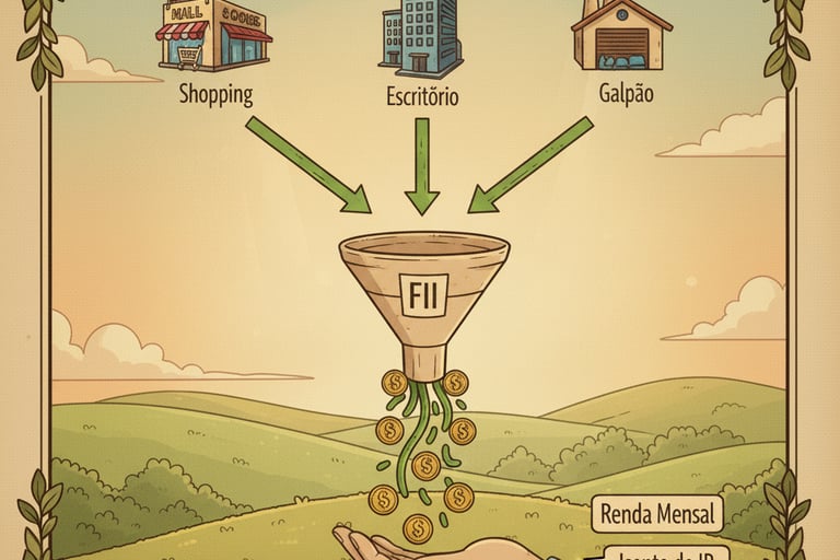 gráfico simples mostrando um fluxo de dinheiro