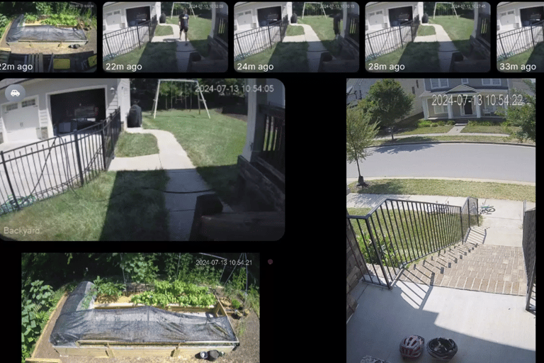 Dashboard of security cameras