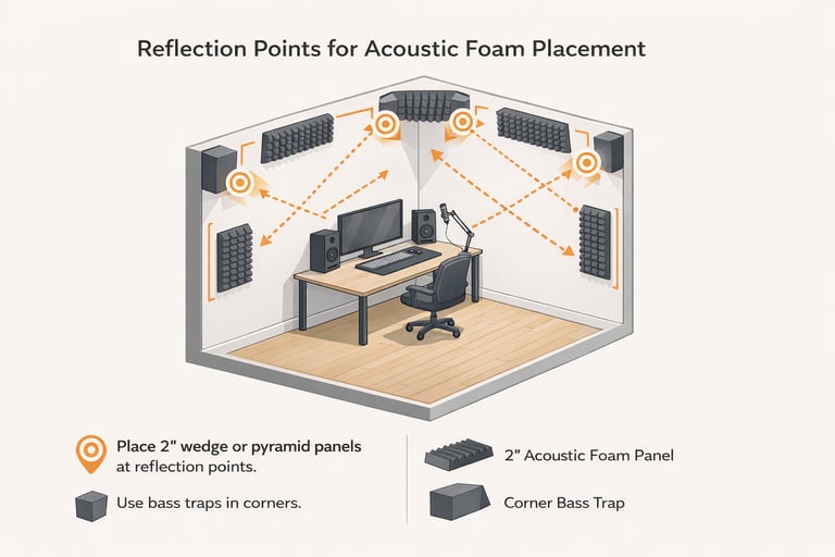where to place acoustic foam diagram