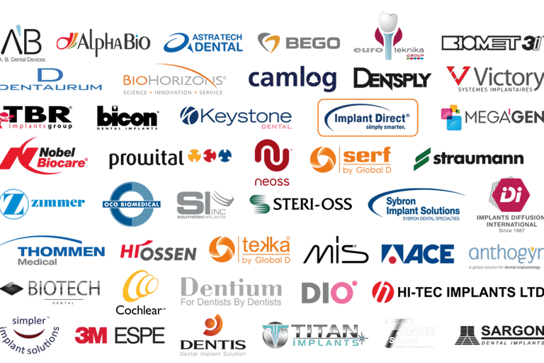 a bunch of different logos on a black background
