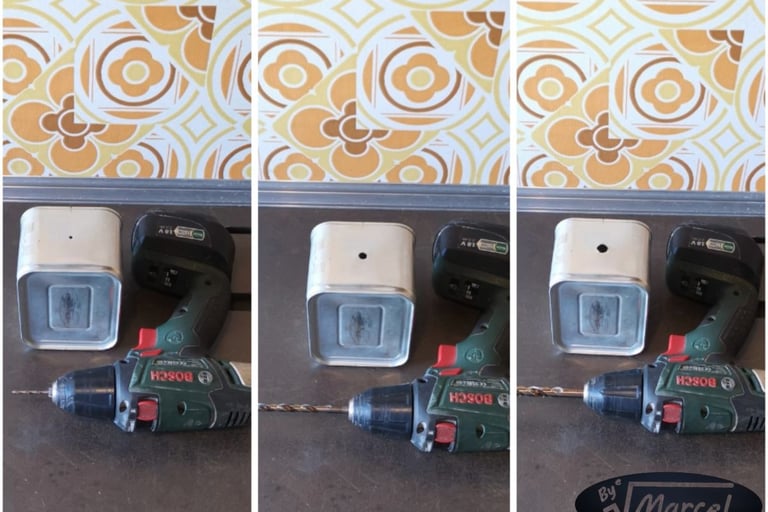 Etape perçage DIY luminaire