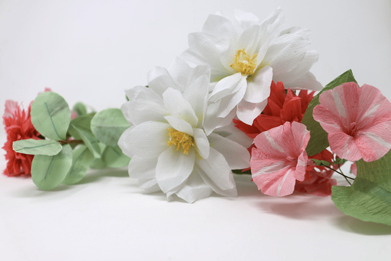fleurs faites main en papier tornade de roses