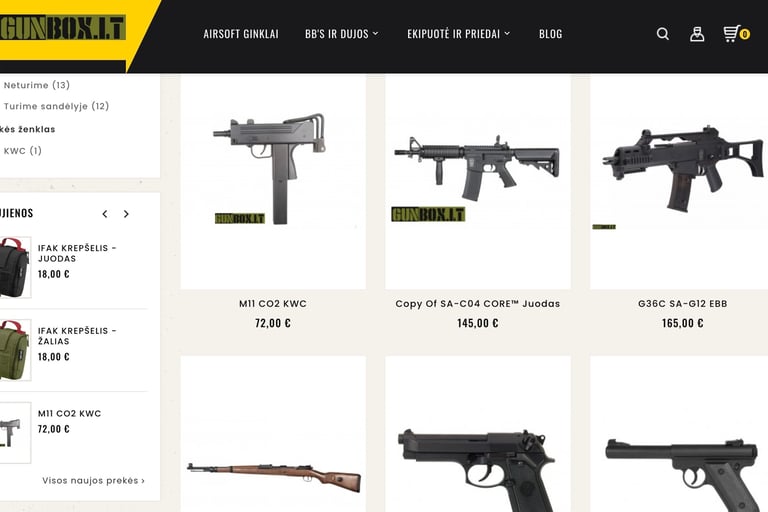 Airsoft prekės panevėžyje. Šratasvydžio prekės panevėžyje.