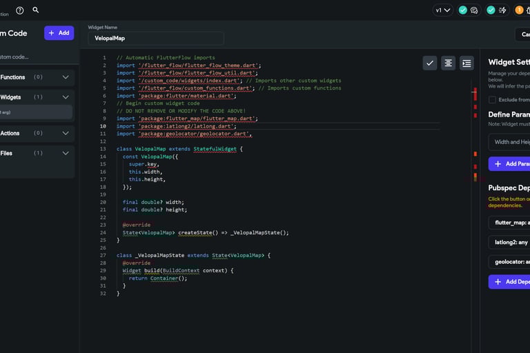 Screenshot of mobile app developer coding