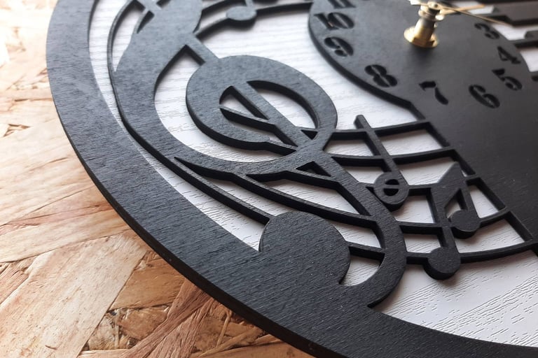 Image of hand made wooden clock