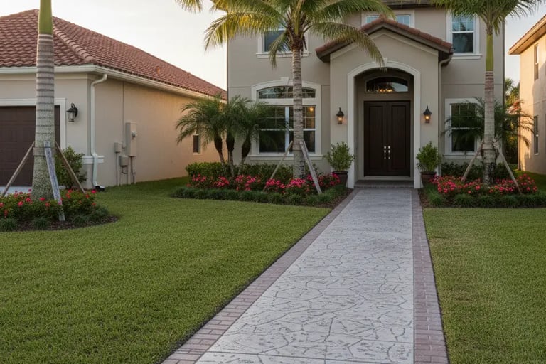 Stamped Concrete Walkway in Fort Myers, FL
