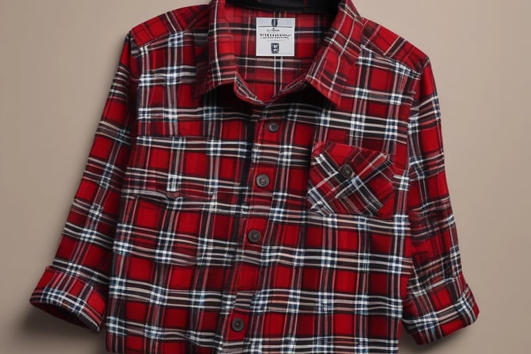 a mens flanel shirt red and block folded up