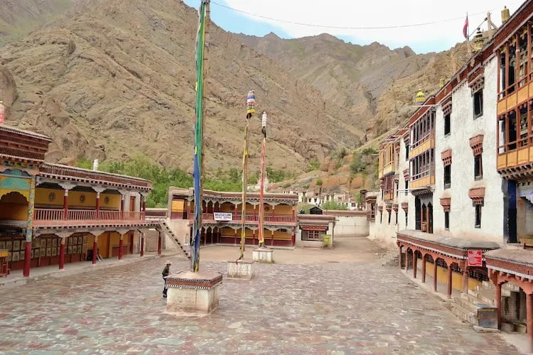 Hemis Monastery nestled in the mountains of Ladakh.