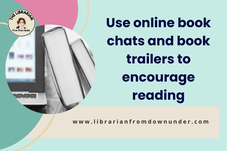 image for use online book chats and book trailers to encourage reading