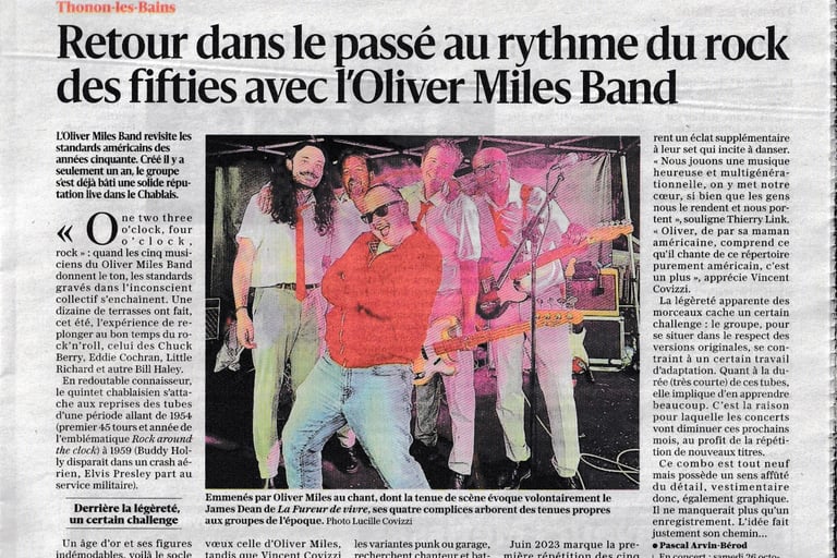 Article Oliver Miles Band du Dauphiné Libéré 17-10-24