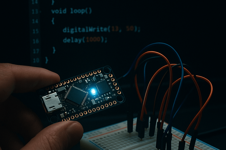 an esp32 being coded using ardiuno IDE ,which conected to a bread board via jumper wires