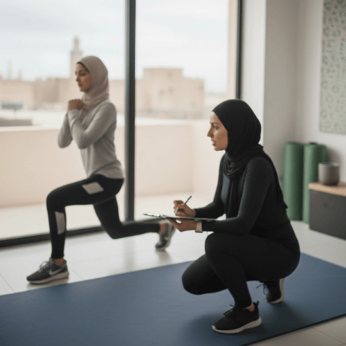 coach sportive, anime une séance de coaching à domicile pour femme à Rabat