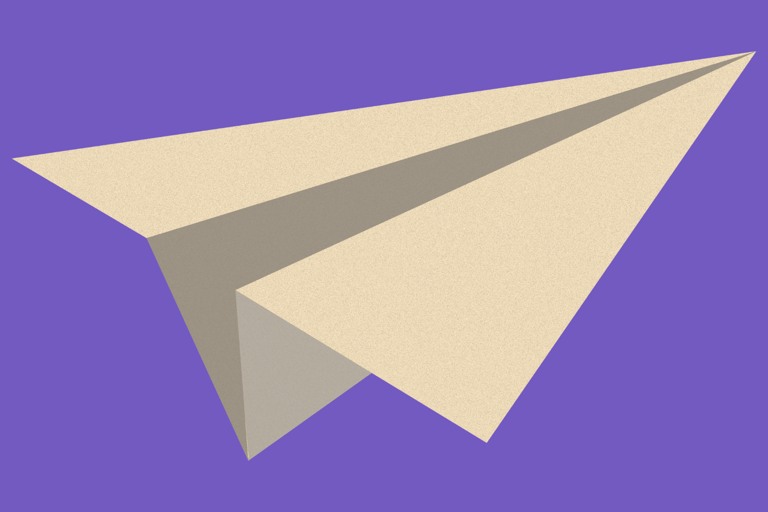 A message sent as a paper plane