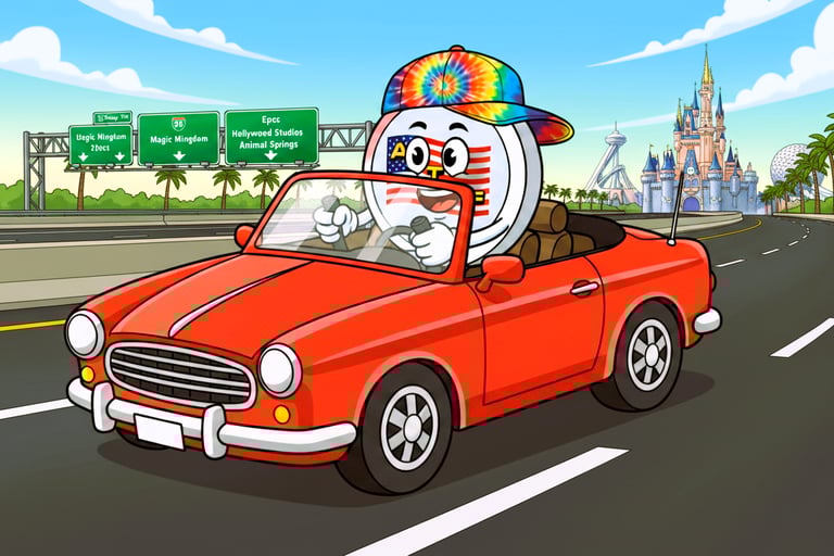 ATF Man driving to the Walt Disney World Resort in Florida