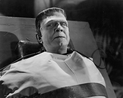 The monster (Lugosi) sees. 