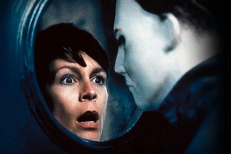 Laurie Strode and Michael Myers face to face