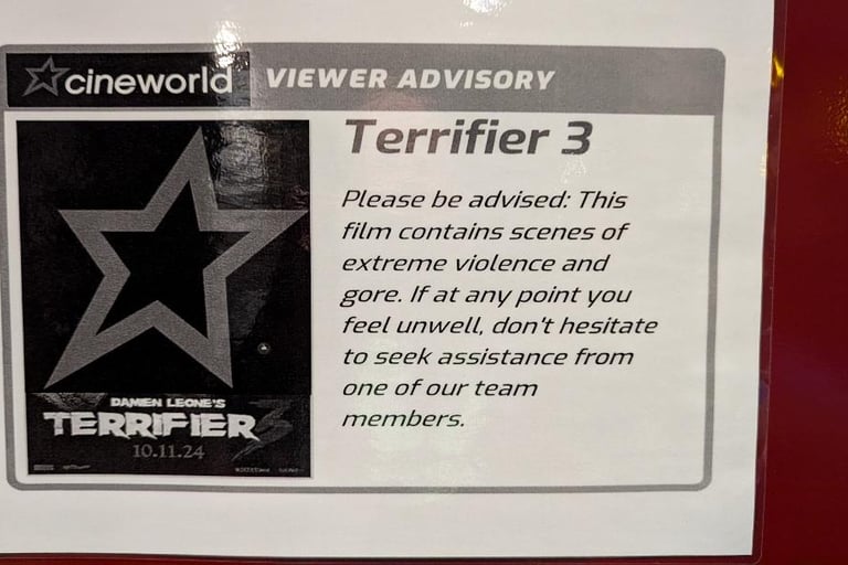 Cineworld advisory notice