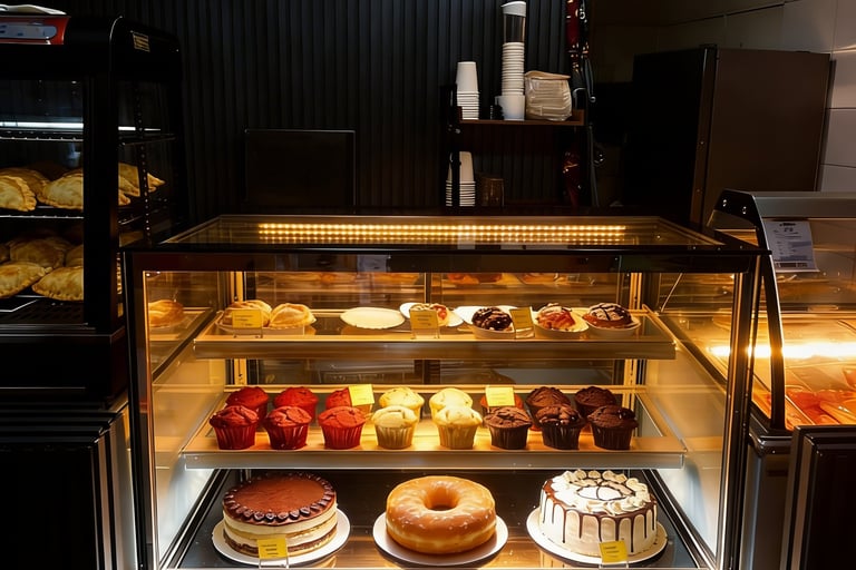 En nuestra cafeteria puedes encontrar gran variedad de productos como mufin, donas, pizzas etc