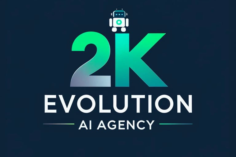graphic with the words 2k evolution ai agency at the bottom of the image