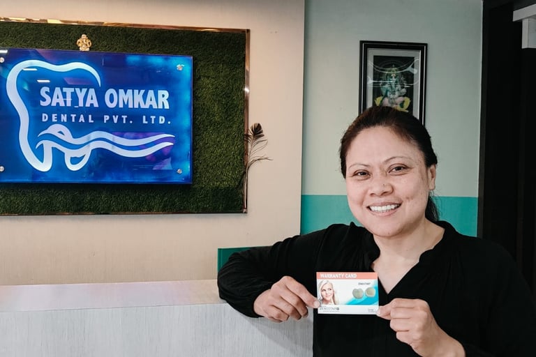 Patient with warranty card 