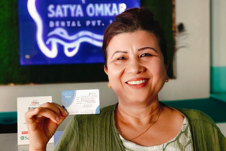 Patient with warranty card 