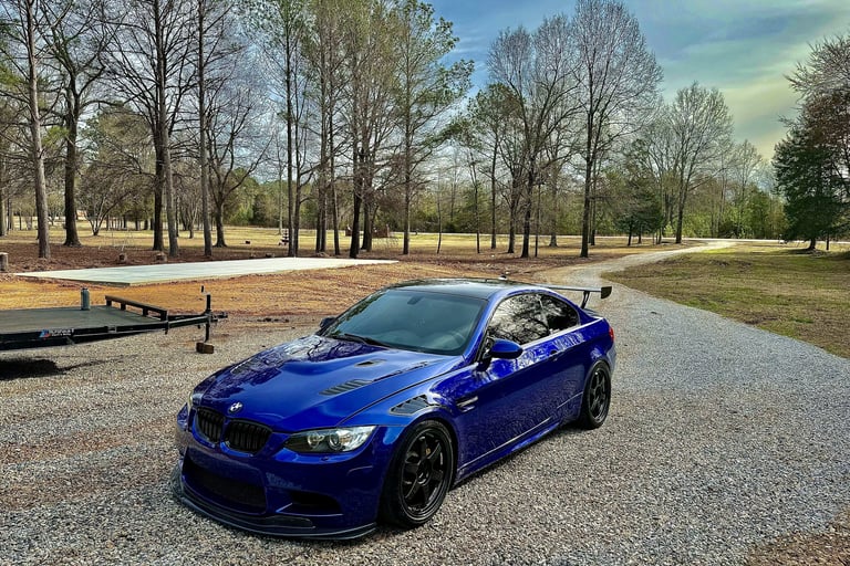 Sports Car on a newly prepared gravel driveway