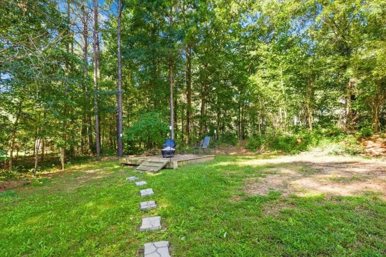 backyard with firepit