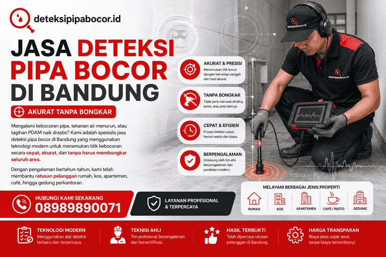 Jasa Deteksi Pipa Bocor Bandung
