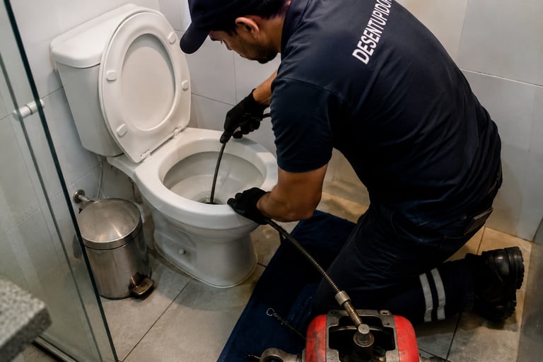 Serviços de desentupimento de vasos sanitários
