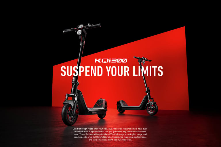 a scooter with a red background and a red background with a red and