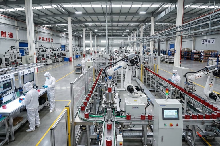 Modern Chinese automotive filter factory automated production line with quality control inspection stations
