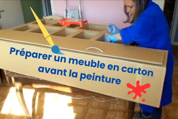 Préparation meuble en carton 