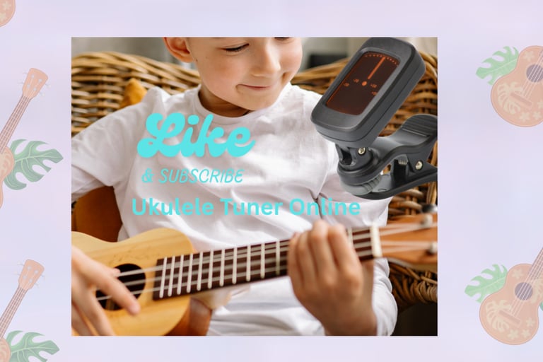 happy child learning to tune online video standard ukulele tuning