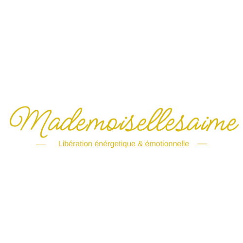 Logo Mademoisellesaime pour séance de libération énergétique et émotionnelle en écriture cursive dorée.
