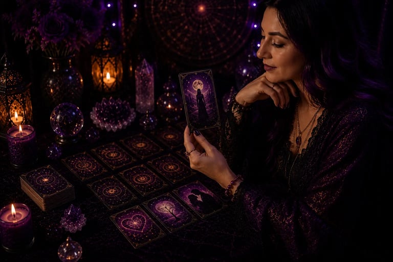Cartas de tarot na mesa para jogo de tarot do amor consulta para solteiros
