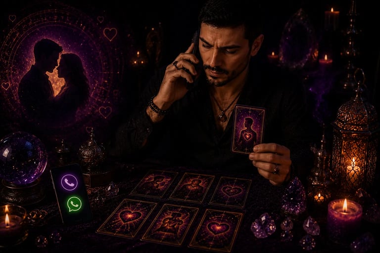 Consulta de Tarot Ele Me Ama com atendimento ao vivo por telefone ou WhatsApp