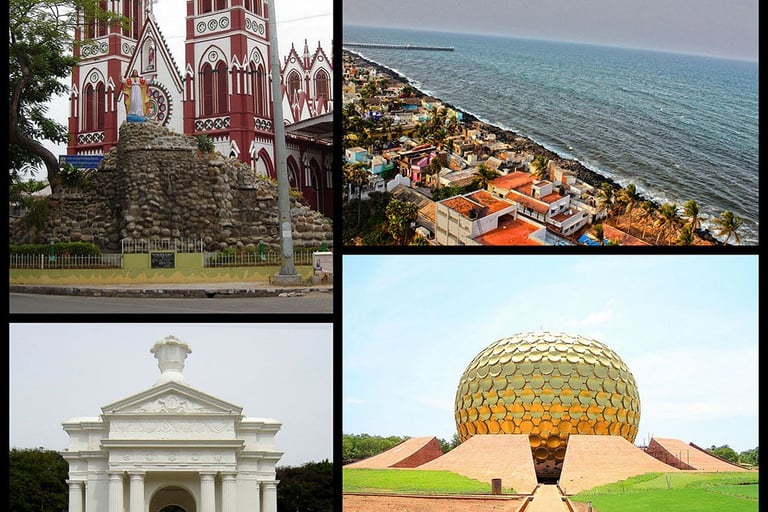 Affordable Pondicherry drop taxi and outstation tourist cab service - South India Drop Taxi
