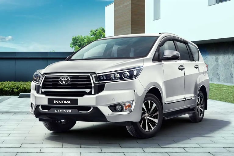 Premium luxury Innova Crysta cab service for South India one way drops