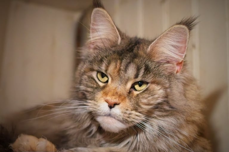 maine coon aux reflets dorés à besancon
