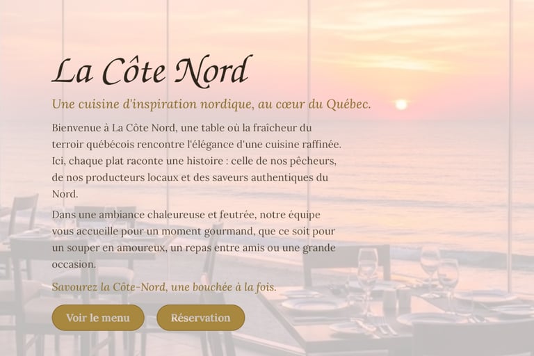 site pour restaurant