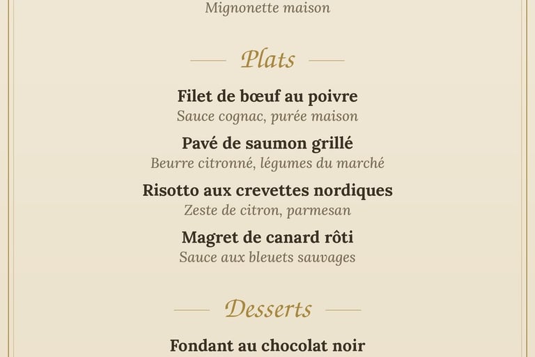 site pour restaurant