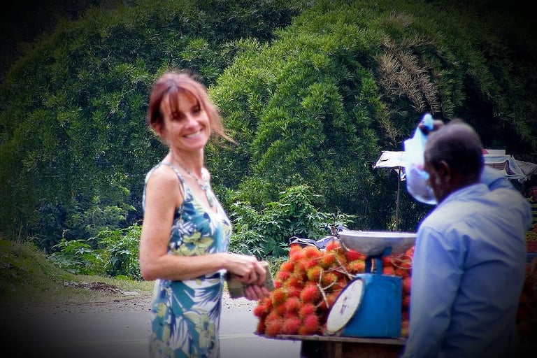 Buying Rambutans in Sri Lanka